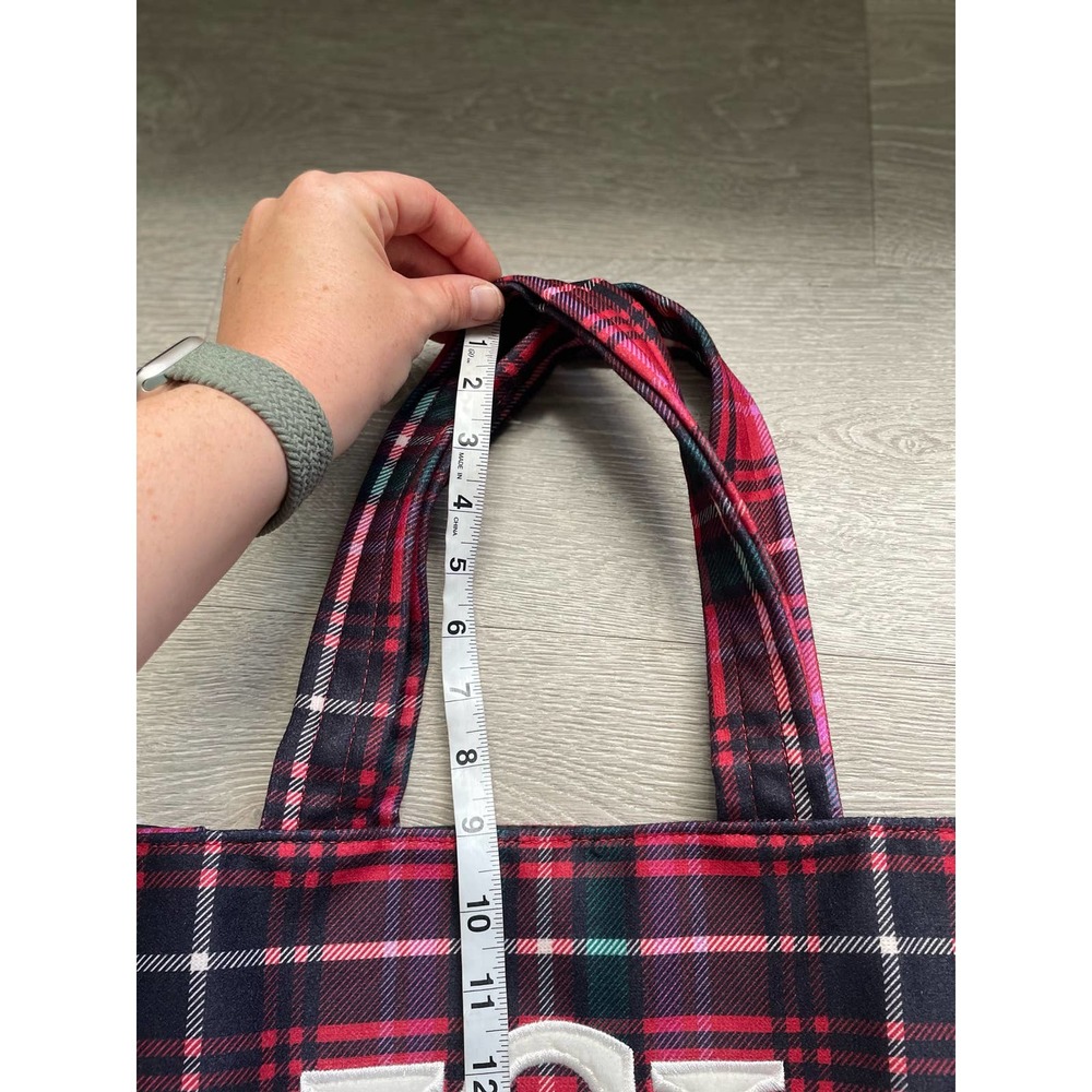 NWOT Victorias Secret Plaid Tote Bag Sherpa Trim - Picture 10 of 10